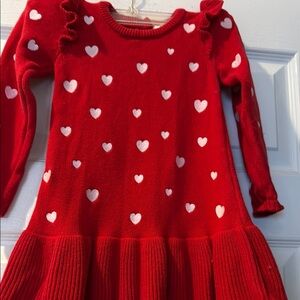 Gymboree Red Sweater with White Hearts